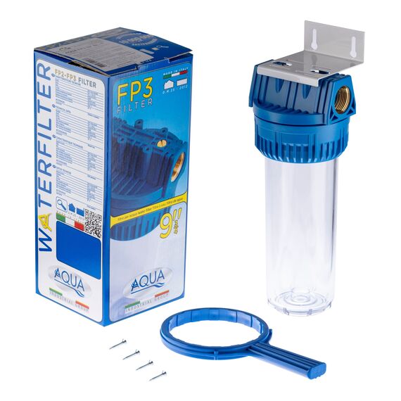 Корпус магистрального фильтра Aqua FP3 1", Типоразмер: Slim Line 10", Внутренняя резьба: 1", Температура воды: до +50 °С, изображение 2