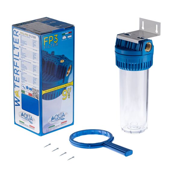 Корпус магистрального фильтра Aqua FP3 3/4", Типоразмер: Slim Line 10", Внутренняя резьба: 3/4", Температура воды: до +50 °С, изображение 2