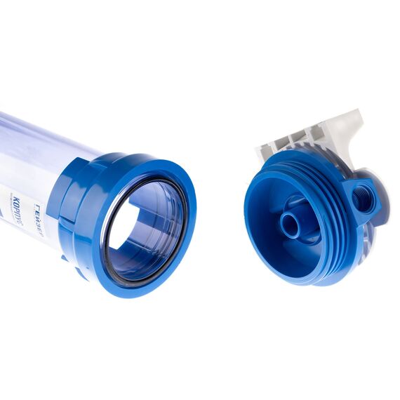 Корпус Гейзер 10SL без ниппелей с резьбой 1/2", Типоразмер: Slim Line 10", Корпус: прозрачный, Внутренняя резьба: 1/2", Температура воды: до +40°C, изображение 6