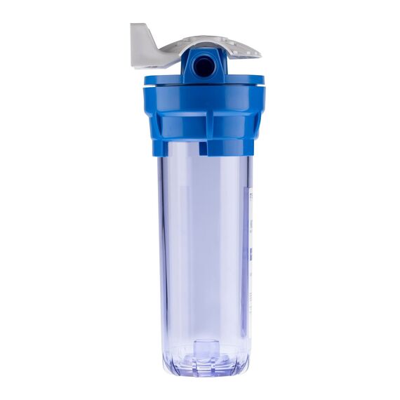 Корпус Гейзер 10SL без ниппелей с резьбой 1/2", Типоразмер: Slim Line 10", Корпус: прозрачный, Внутренняя резьба: 1/2", Температура воды: до +40°C, изображение 4