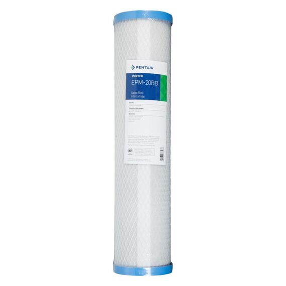 Угольный картридж Pentair (Pentek) EPM-20BB, Типоразмер: Big Blue 20", Температура воды: до +82 °C, Тонкость очистки: 10 мкм 