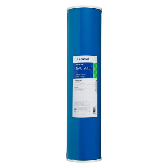Угольный картридж Pentair (Pentek) GAC-20BB, Типоразмер: Big Blue 20", Температура воды: до +52 °C