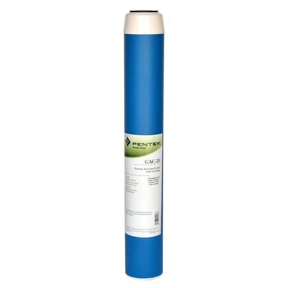 Угольный картридж Pentair (Pentek) GAC-20, Типоразмер: Slim Line 20", Температура воды: до +52 °C
