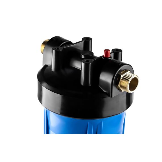 Магистральный фильтр Гейзер Джамбо 10, Типоразмер: Big Blue 10", Наружная резьба: 1", Температура воды: до +40°C, Тонкость очистки: 5 микрон, изображение 5