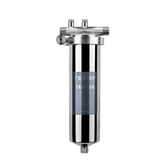 Корпус магистрального фильтра Гейзер Тайфун 10SL 3/4", Типоразмер: Slim Line 10", Наружная резьба: 3/4", Температура воды: до +95°C