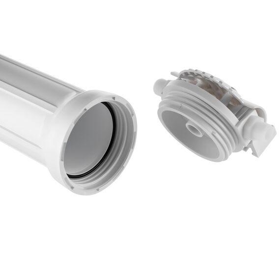 Корпус Гейзер 10SL с пластиковыми ниппелями 1/2", Типоразмер: Slim Line 10", Корпус: матовый, Наружная резьба: 1/2", Температура воды: до +40°C, изображение 7