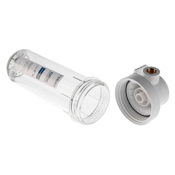 Корпус магистрального фильтра Гейзер Гарант 10SL 1/2", Типоразмер: Slim Line 10", Внутренняя резьба: 1/2", Температура воды: до +40°C, изображение 5