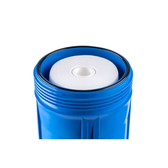 Магистральный фильтр Гейзер Джамбо 20, Типоразмер: Big Blue 20", Наружная резьба: 1", Температура воды: до +40°C, Тонкость очистки: 5 микрон, изображение 3