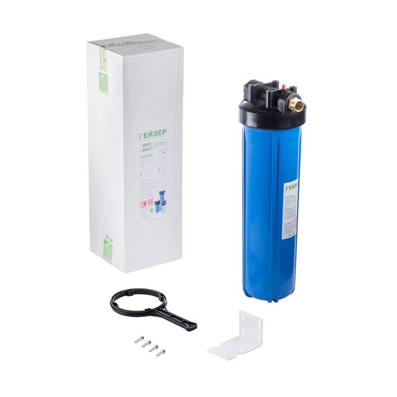 Магистральный фильтр Гейзер Джамбо 20, Типоразмер: Big Blue 20", Наружная резьба: 1", Температура воды: до +40°C, Тонкость очистки: 5 микрон, изображение 2