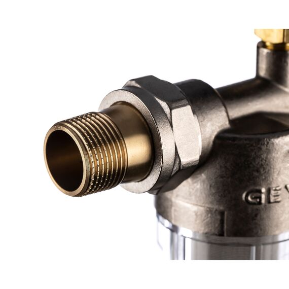 Магистральный фильтр Гейзер Бастион 112 3/4", Типоразмер: нестандартный, Наружная резьба: 3/4", Температура воды: до +40°C, Тонкость очистки: 90 микрон, изображение 4