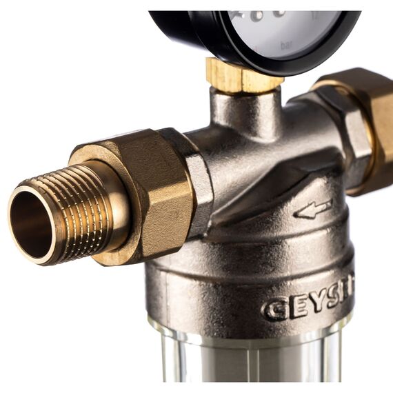 Магистральный фильтр Гейзер Бастион 113 1/2", Типоразмер: нестандартный, Наружная резьба: 1/2", Температура воды: до +40°C, Тонкость очистки: 90 микрон, изображение 4