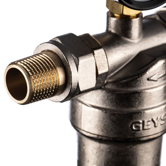 Магистральный фильтр Гейзер Бастион 123 1/2" (7508165201), Типоразмер: нестандартный, Наружная резьба: 1/2", Температура воды: до +80°C, Тонкость очистки: 90 микрон, изображение 3