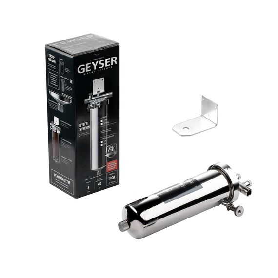 Корпус магистрального фильтра Гейзер Тайфун 10SL 1/2", Типоразмер: Slim Line 10", Наружная резьба: 1/2", Температура воды: до +95°C, изображение 2