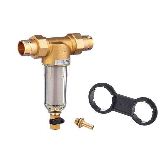 Магистральный сетчатый фильтр Resideo Braukmann (Honeywell) FF06-1AA, Типоразмер: нестандартный, Наружная резьба: 1", Температура воды: до +40°C, Тонкость очистки: 100 микрон, изображение 2