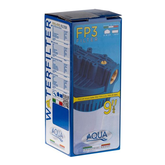 Корпус магистрального фильтра Aqua FP3 1/2", Типоразмер: Slim Line 10", Внутренняя резьба: 1/2", Температура воды: до +50 °С, изображение 7