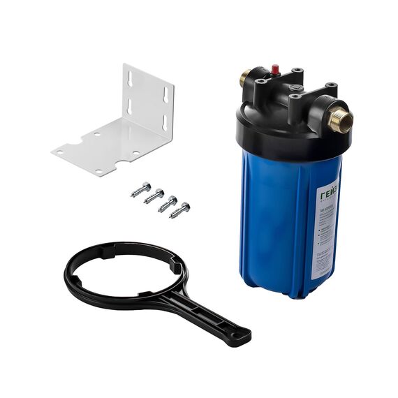 Корпус Гейзер BB10 с металлическими ниппелями 1", Типоразмер: Big Blue 10", Корпус: матовый, Наружная резьба: 1", Температура воды: до +40°C, изображение 2