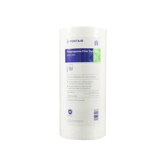 Картридж механической очистки Pentair (Pentek) DGD-2501 BB, Типоразмер: Big Blue 10", Температура воды: до +62 °C, Тонкость очистки: 1 мкм