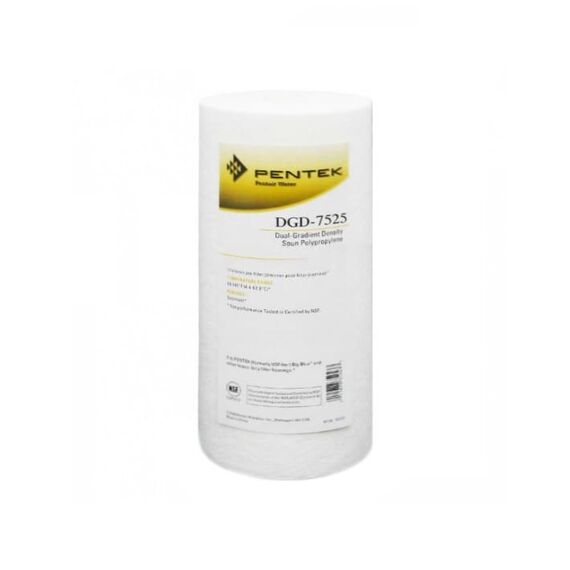 Картридж механической очистки Pentair (Pentek) DGD-7525 BB, Типоразмер: Big Blue 10", Температура воды: до +62 °C, Тонкость очистки: 25 мкм 