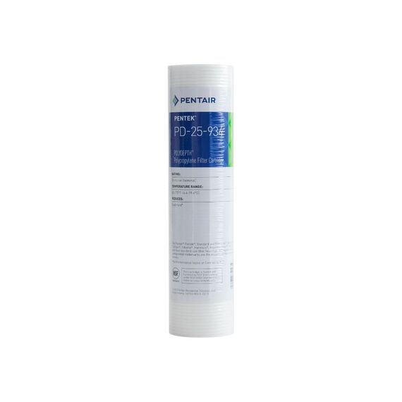 Картридж механической очистки Pentair (Pentek) PD-25, Типоразмер: Slim Line 10", Температура воды: до +80 °C, Тонкость очистки: 25 мкм 