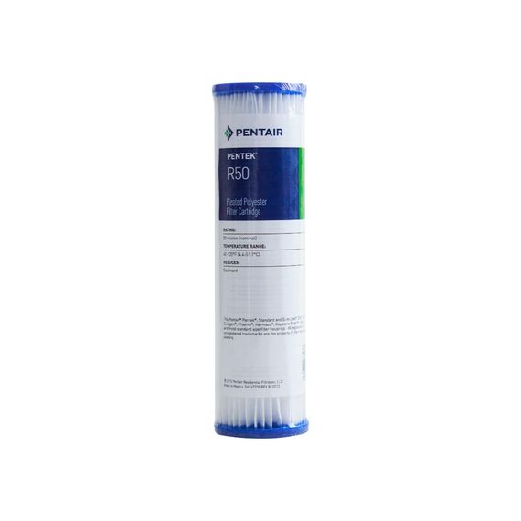 Картридж механической очистки Pentair (Pentek) R-50, Типоразмер: Slim Line 10", Температура воды: до +52 °C, Тонкость очистки: 50 мкм
