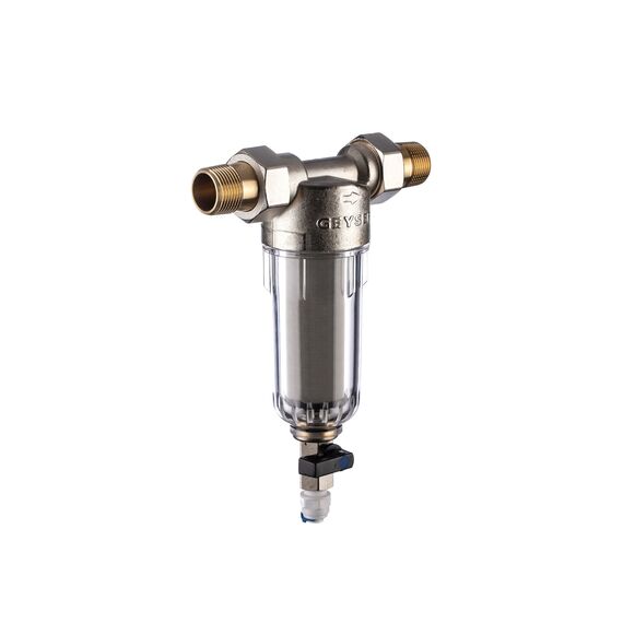 Магистральный фильтр Гейзер Бастион 111 3/4", Типоразмер: нестандартный, Наружная резьба: 3/4", Температура воды: до +40°C, Тонкость очистки: 90 микрон, изображение 3