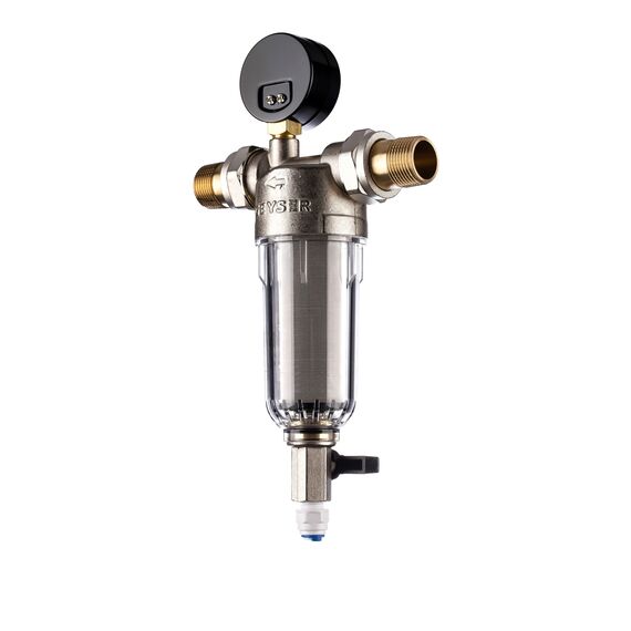 Магистральный фильтр Гейзер Бастион 112 3/4", Типоразмер: нестандартный, Наружная резьба: 3/4", Температура воды: до +40°C, Тонкость очистки: 90 микрон, изображение 3