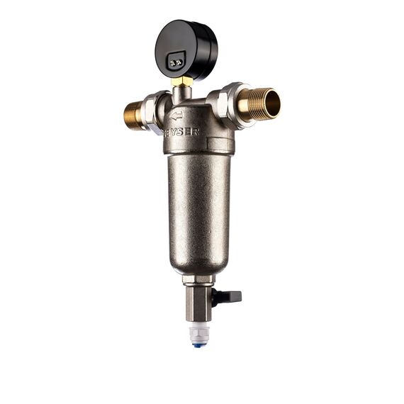 Магистральный фильтр Гейзер Бастион 122 3/4", Типоразмер: нестандартный, Наружная резьба: 3/4", Температура воды: до +80°C, Тонкость очистки: 90 микрон, изображение 3