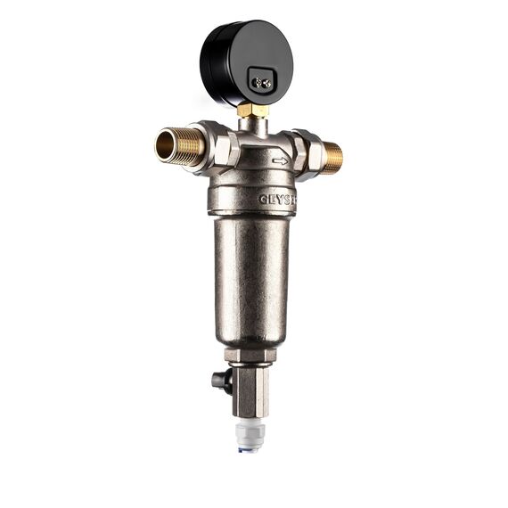 Магистральный фильтр Гейзер Бастион 123 1/2" (7508165201), Типоразмер: нестандартный, Наружная резьба: 1/2", Температура воды: до +80°C, Тонкость очистки: 90 микрон, изображение 4