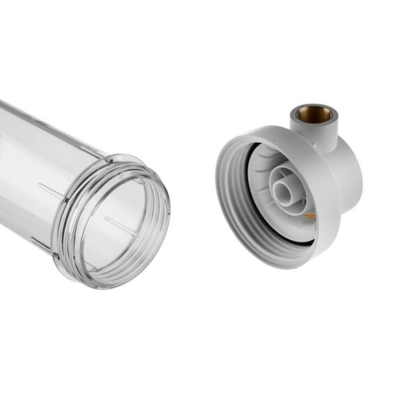 Корпус магистрального фильтра Гейзер Гарант 10SL 3/4", Типоразмер: Slim Line 10", Внутренняя резьба: 3/4", Температура воды: до +40°C, изображение 5