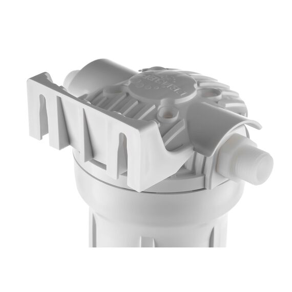 Корпус Гейзер 10SL с пластиковыми ниппелями 1/2", Типоразмер: Slim Line 10", Корпус: матовый, Наружная резьба: 1/2", Температура воды: до +40°C, изображение 5