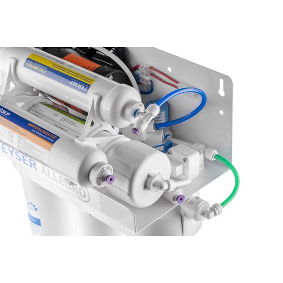 Фильтр для воды Гейзер Аллегро-ПМ с обратным осмосом, Модификация: с насосом, Минерализация воды: есть, Модель питьевого крана: №7, Объём бака (общий): 12 л, изображение 4