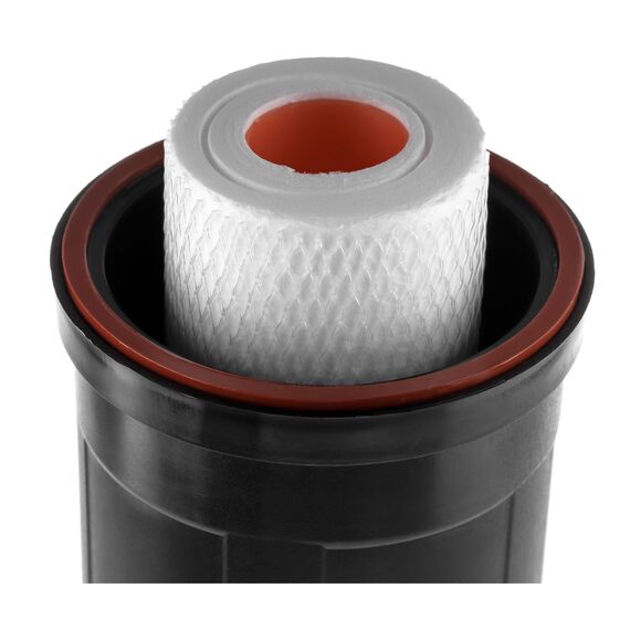 Магистральный фильтр Гейзер 1Г 1/2", Типоразмер: Slim Line 10", Корпус: термостойкий, Наружная резьба: 1/2", Температура воды: до +95°C, Тонкость очистки: 5 микрон, изображение 3