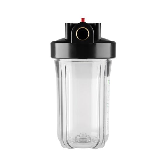 Прозрачный корпус Гейзер BB10 с латунными вставками 1", Типоразмер: Big Blue 10", Корпус: прозрачный, Внутренняя резьба: 1", Температура воды: до +40°C, изображение 4