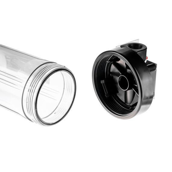 Прозрачный корпус Гейзер BB10 без ниппелей с резьбой 1", Типоразмер: Big Blue 10", Корпус: прозрачный, Внутренняя резьба: 1", Температура воды: до +40°C, изображение 4