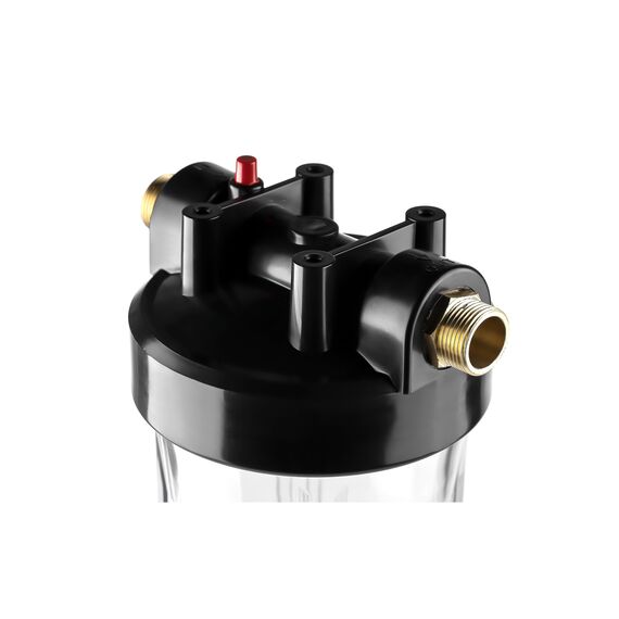 Прозрачный корпус Гейзер BB10 с металлическими ниппелями 1", Типоразмер: Big Blue 10", Корпус: прозрачный, Наружная резьба: 1", Температура воды: до +40°C, изображение 5