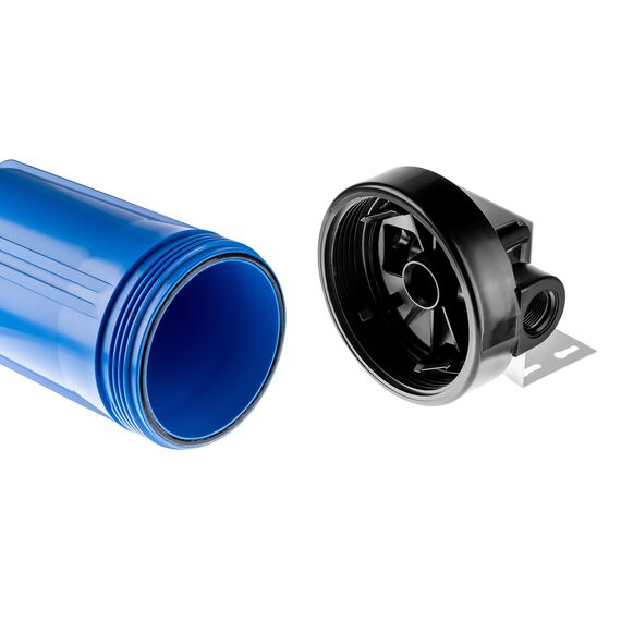 Корпус Гейзер BB10 без ниппелей с резьбой 1", Типоразмер: Big Blue 10", Корпус: матовый, Внутренняя резьба: 1", Температура воды: до +40°C, изображение 4