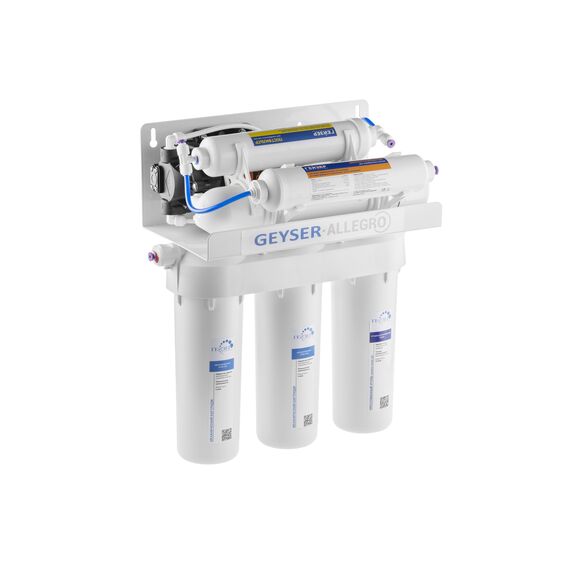 Фильтр для воды Гейзер Аллегро-ПМ с обратным осмосом, Модификация: с насосом, Минерализация воды: есть, Модель питьевого крана: №7, Объём бака (общий): 12 л, изображение 2