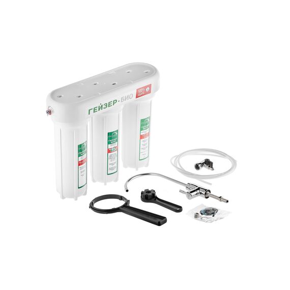 Проточный питьевой фильтр Гейзер Био 321, Модификация: для жёсткой воды, Колбы: матовые, Модель питьевого крана: №6, изображение 9