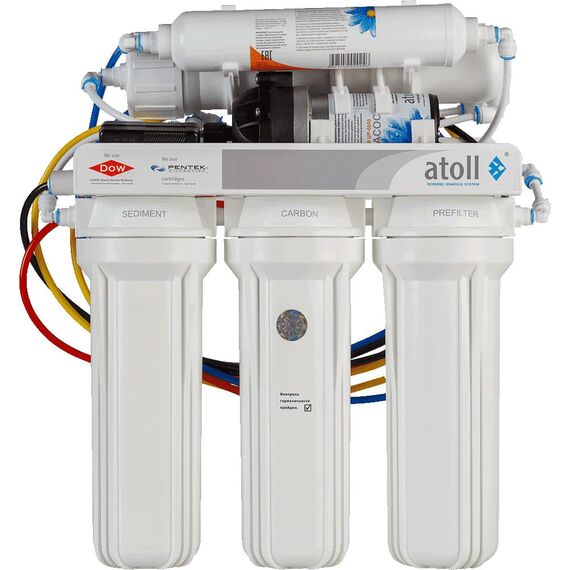 Фильтр для воды atoll A-550p STD с обратным осмосом (без крана), Модификация: с насосом, Минерализация воды: нет, Модель питьевого крана: без крана, Объём бака (общий): 18 л, изображение 2