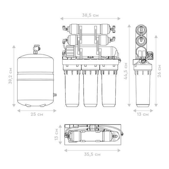 Фильтр для воды Барьер Профи Осмо 100 М с обратным осмосом, Модификация: без насоса, Минерализация воды: есть, Производительность мембраны: 100 GPD, изображение 6