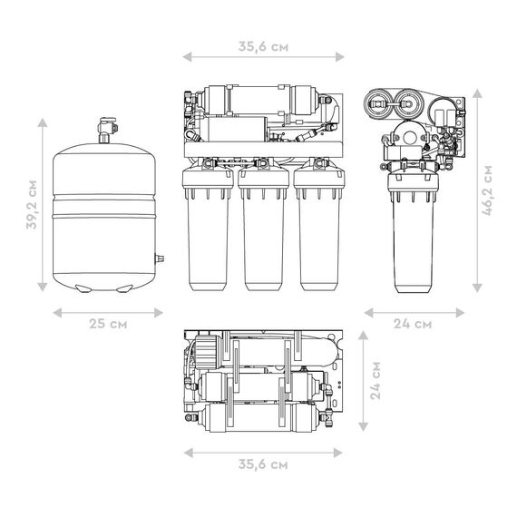 Фильтр для воды Барьер Профи Осмо 100 Boost М с обратным осмосом, Модификация: с насосом, Минерализация воды: есть, Производительность мембраны: 100 GPD, изображение 6
