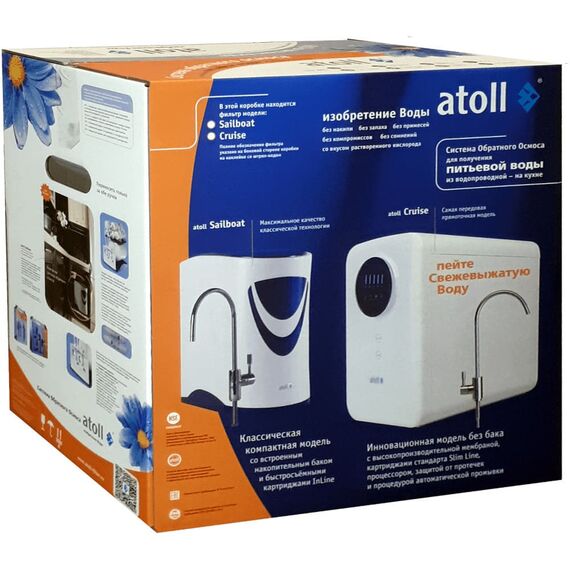 Фильтр для воды atoll A-575p STDA (Sailboat) с обратным осмосом, Модификация: с насосом, Минерализация воды: нет, Модель питьевого крана: A-8883-CP, Объём бака (общий): 8 л, изображение 8