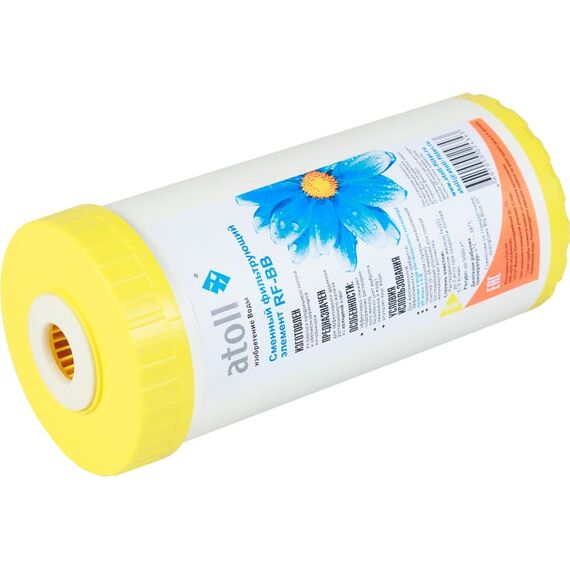 Картридж atoll RF-BB для удаления железа, Типоразмер: Big Blue 10", Температура воды: до +38 °C, Тонкость очистки: не нормируется, изображение 2