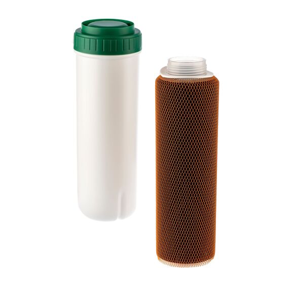 Картридж Гейзер Арагон-2 Био для очистки, умягчения и обеззараживания воды с высоким уровнем минерализации, Рекомендован для: сверх-жёсткой воды, Типоразмер: Slim Line 10", Температура воды: до +75 °C, Удаление вирусов и бактерий: да, изображение 12