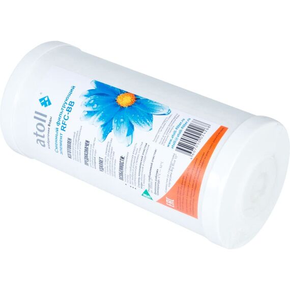 Угольный картридж atoll RFC-BB, Типоразмер: Big Blue 10", Температура воды: до +52 °C, Тонкость очистки: 5 мкм, изображение 3