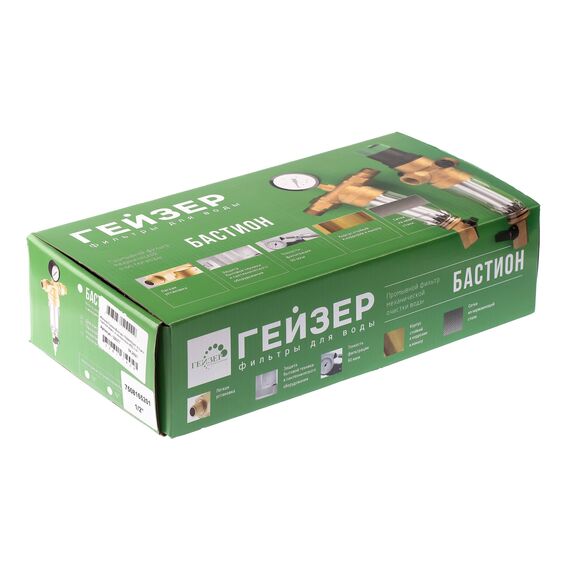 Магистральный фильтр Гейзер Бастион 123 1/2" (7508165201), Типоразмер: нестандартный, Наружная резьба: 1/2", Температура воды: до +80°C, Тонкость очистки: 90 микрон, изображение 8