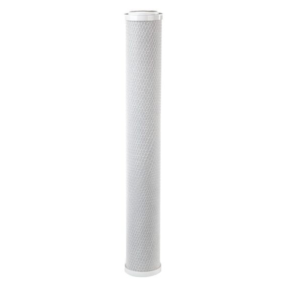 Угольный картридж Гейзер CBC 10-20SL, Типоразмер: Slim Line 20", Температура воды: до +53 °C, Тонкость очистки: 10 мкм 