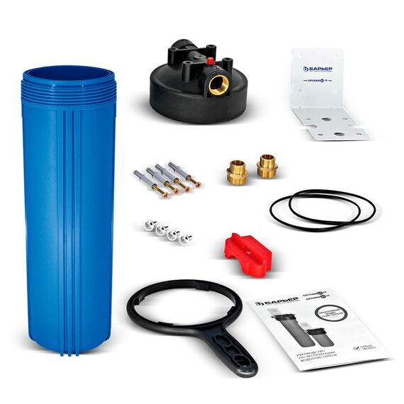 Корпус магистрального фильтра Барьер Профи BB20 G1", Типоразмер: Big Blue 20", Наружная резьба: 1", Внутренняя резьба: 1", Температура воды: до +35°C, изображение 2