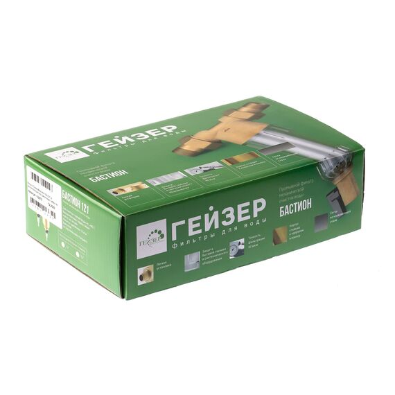 Магистральный фильтр Гейзер Бастион 112 1/2", Типоразмер: нестандартный, Наружная резьба: 1/2", Температура воды: до +40°C, Тонкость очистки: 90 микрон, изображение 8