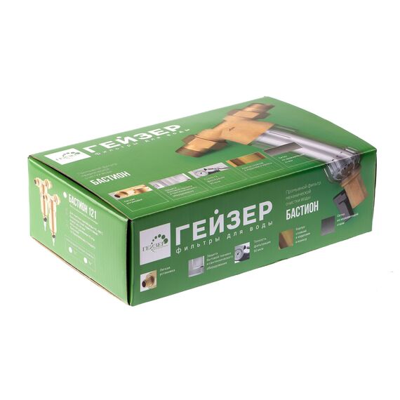 Магистральный фильтр Гейзер Бастион 112 3/4", Типоразмер: нестандартный, Наружная резьба: 3/4", Температура воды: до +40°C, Тонкость очистки: 90 микрон, изображение 8